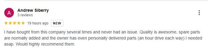 Google review from Andrew Siberry
